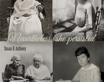 Nevertheless She Persisted, Poster, Elizabeth Warren, Resist, Women's March Suffragettes, Equal Pay, Black White Photo, Equal Rights, Decor