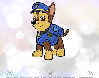 SVG DXF Paw Patrol Chase Layered Cut Files Cricut Designs Silhouette Cameo Party Decoration Clip art Vinyl Decal Tshirt Crafting Stencil