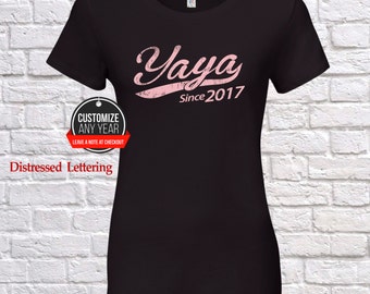 Yaya since (any year) Yaya gift , Yaya birthday , Mothers Day , Yaya tshirt , Yaya gift idea , Baby shower, Pregnancy Association