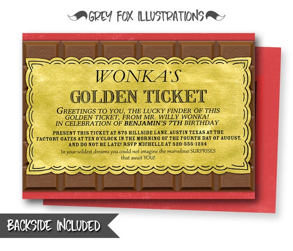 Charlie And The Chocolate Factory Party Invitations 2