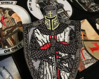 DEUS VULT Morale Patch Sword Templar Cross Shield God Wills It QUALITY embroidery detailed