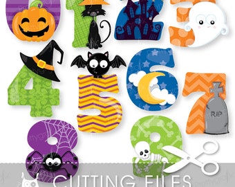 Halloween numbers cutting files, svg, dxf, pdf, eps included - cutting files for cricut and cameo - Cutting Files SVG - CT909