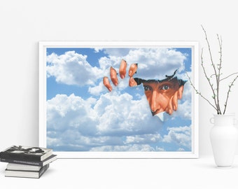 Blue Sky Print - Blue Sky Art - Blue Sky Poster - No More Cloudy Days Print - Cloudy Days Poster - Cloudy Day Print