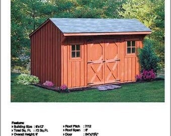 thumbnail image 2 of 6x10 Saltbox Storage Shed / Playhouse Plans – Material List Included #70610 2 of 6