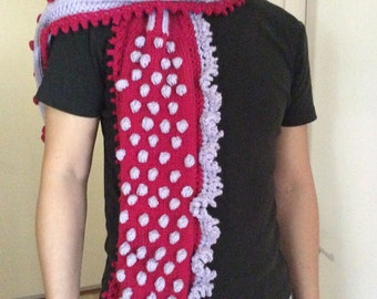 Handknit scarf - Original design - Whimsical Mad Hatter