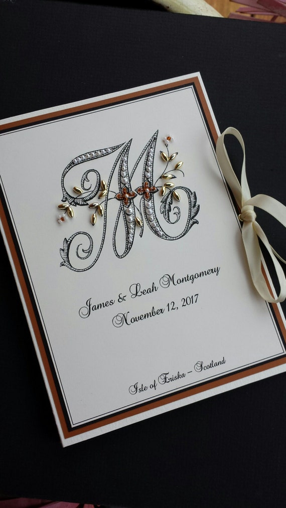 Monogram Wedding Photo Album Personalized Photo Book 5x7