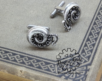 Tentacle Cuff Links - Cthulhu Cephalopod Accessories by Doctor Gus - Suit and Tie - Men's Gifts - Octopus Lovecraft Tentacle Steampunk
