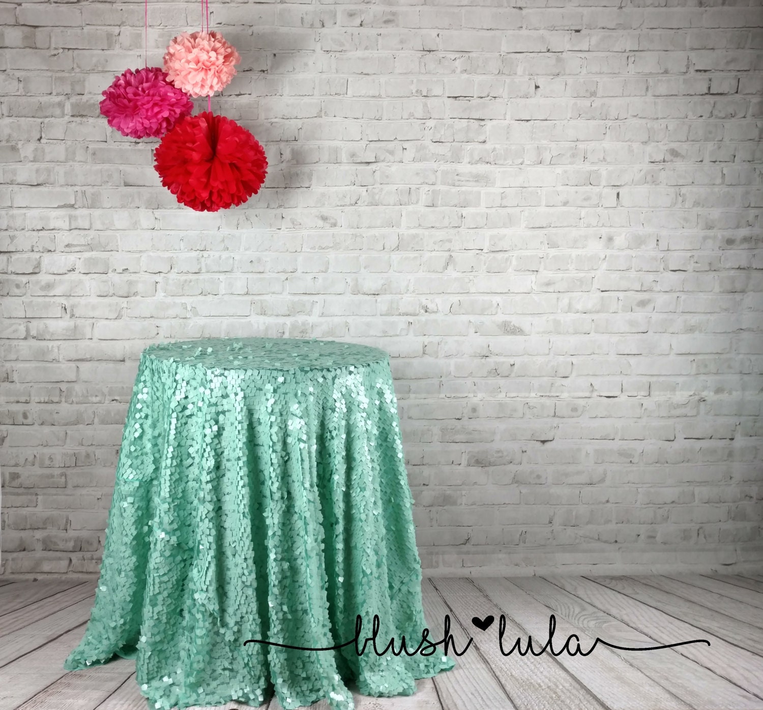 Sequin Tablecloth Mermaid Mint Square Sequin On Tulle Tablecloth Overlay Dessert Table Cake Wedding