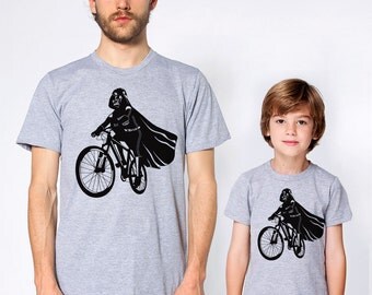 Father's day gift, Darth Vader is Riding it father son matching shirts, daddy and son, funny dad shirt, star wars t-shirt set, family shirts