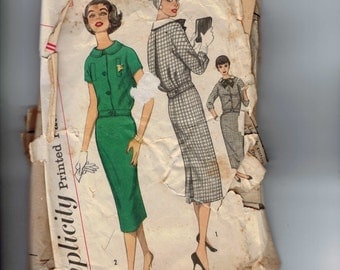 1960s Sewing Pattern Simplicity 2410 Sack Chemise Dress Size 14 Bust 34