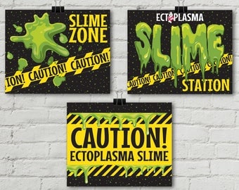 Ghostbusters Slime 8" x 10" Signs - Ghostbuster Party, Birthday Party, Movie Party, Ghostbuster Decor | INSTANT Download PDF Printable Set