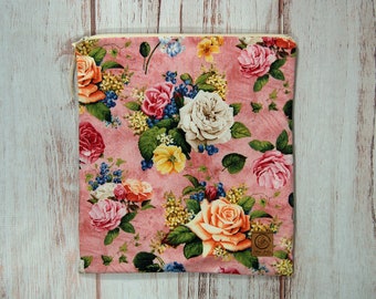 Gallon Size Reusable Bag - Shabby Chic Roses
