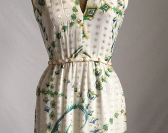 70's Sequin Glittered Exotic Middle Eastern Inspired Nat Kaplan Couture Runway Maxi Gown