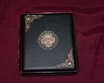 Ouija Board black faux leather Gothic cigarette case / wallet / card holder