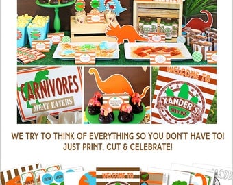 Dinosaur Birthday Party | Dinosaur Party Printable | Dinosaur Birthday Decorations | Dinosaur Party Favor | Amanda's Parties To Go