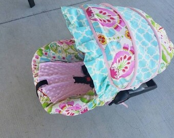 Baby girl Infant Car Seat Cover & ruffle, Baby Car Seat Covers, Car Seat Slipcovers,Baby Girl with ruffle Car Seat Covers, Infant Cover