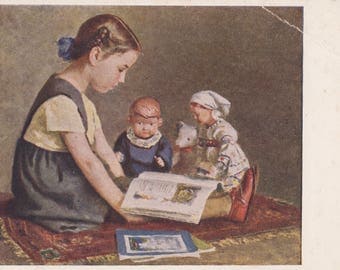 Written on (!) I. Yershov "Reading" Postcard -- 1952. Condition 7/10