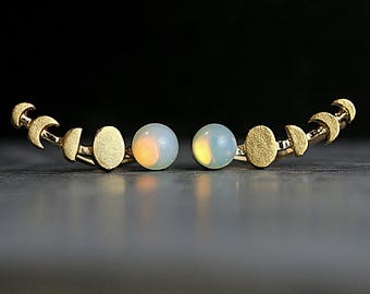 Lunar earring necklace