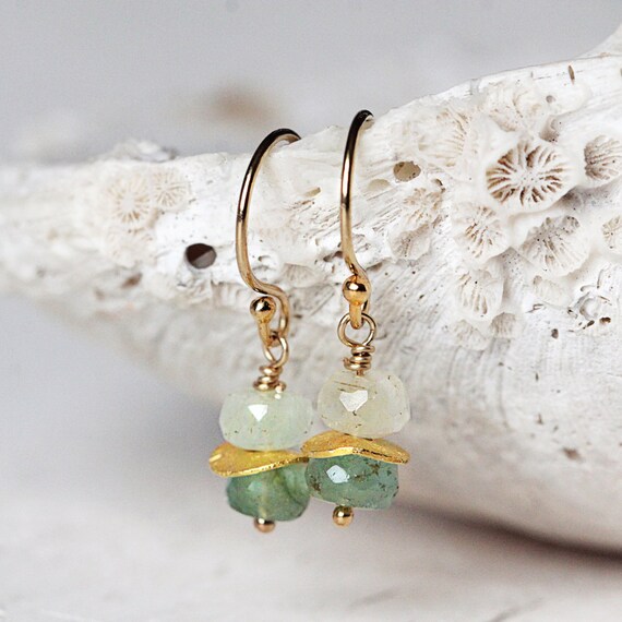 Gold Emerald Earrings - Emerald Drop Earrings