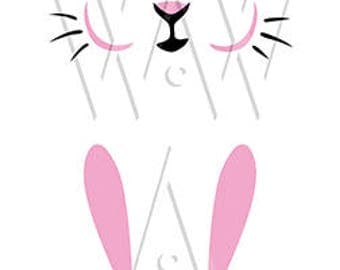 Bunny Face Svg Easter Cut File Dxf Silhouette Eps Png Clip Art