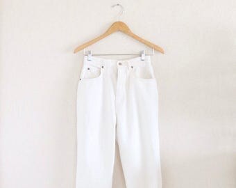 high waist white jeans - 27/29