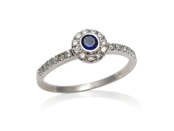 Sapphire Engagement Ring Unique Engagement Stackable