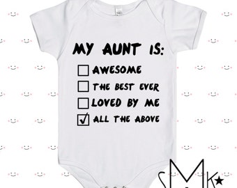 Aunt Baby One Piece / Aunt Baby / New Nephew / New Niece / Gifts from Aunt / Aunties Baby / Awesome Aunt / Baby and Aunt / Aunt Onesies