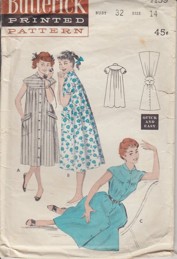 1954 Teen Girls Dress And Morning Coat Pattern 1950s 1954 Teen Girls Dress And Morning Coat Pattern 1950s