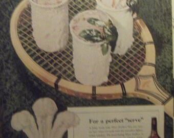 THREE FEATHERS WHISKEY Original Vintage 1940s Magazine Ad Bar Decor Man Cave Ready To Frame Additional Ads Ship Free