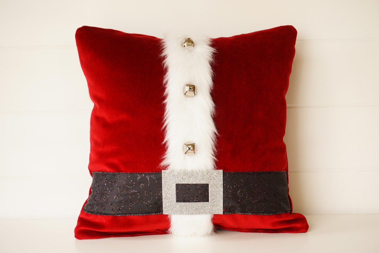 Christmas Pillow Cover Santa Pillow Decoration Red Velvet