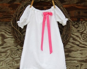 Girls White Dress, White Eyelet Dress, Flower Girl Dress, Kids Easter Dress, Baptism Dress