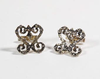 Macefield Sterling Cufflinks Ster Pat 2472958 Rotating Arm Scroll Spanish Lyre Music Muscian Midcentury Boston Museum Fine Arts Collection