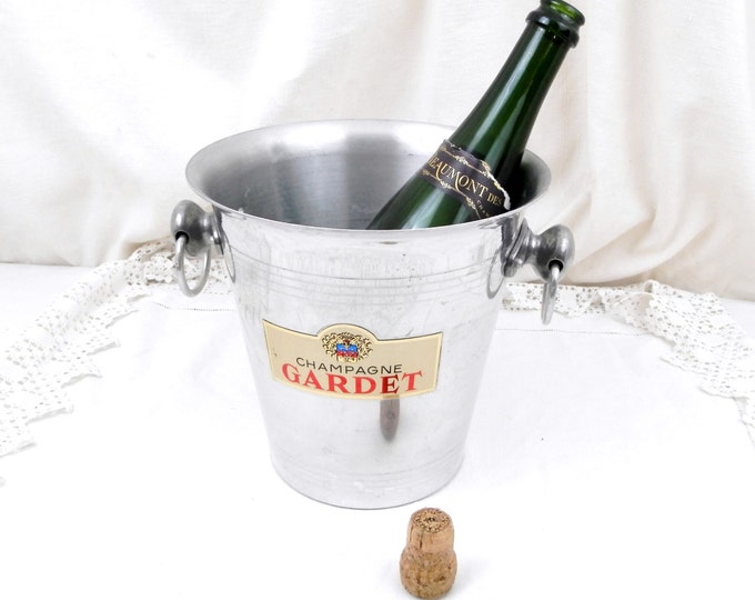 Vintage French Mid Century Metal Champagne Ice Bucket / Cooler Gardet with 2 Handles, Chic Decor, Celebration, Chateau, France, Drinks, Bar
