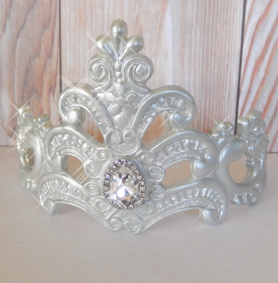 Silver Pearl Edible Sugar Tiara Cake Topper