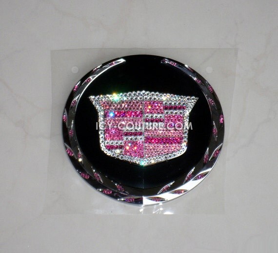 PINK Crystal BLING Theme Cadillac Emblem Swarovski Crystals