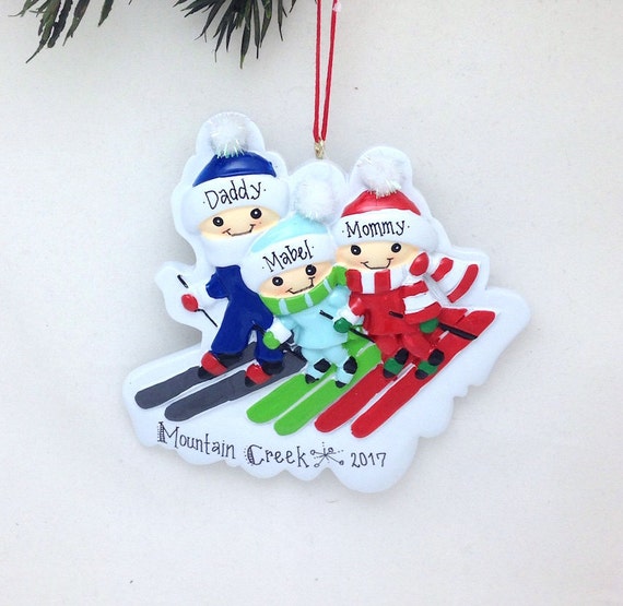 free shipping 3 skiers personalized christmas ornament free shipping 3 skiers personalized christmas ornament