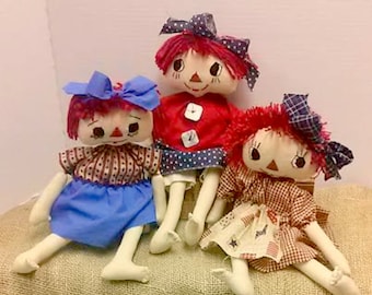 Raggedy ann doll | Etsy
