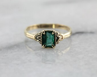Dainty Emerald Solitaire, Child's Size Ring H6M3QN-P