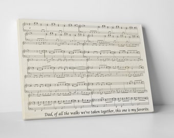 Sheet Music Print, Personalized Sheet Music Canvas, Sheet Music Framed On Canvas Sheet music art, sheet music notes, cotton canvas art