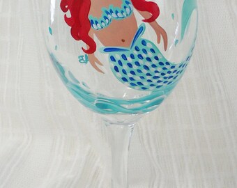 Mermaid wine glasses, Painted wine glasses, Mermaid, Custom wine glasses, Hand painted wine glasses, Painted glasses, Decorative glasses