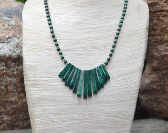 Collier Geo Cube En Malachite Et Or - Multicolore, Occasion, Marque Cœur De Lyon