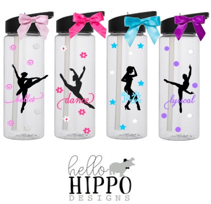 Personalized Dancer Water Bottle by HelloHippoDesigns on Etsy