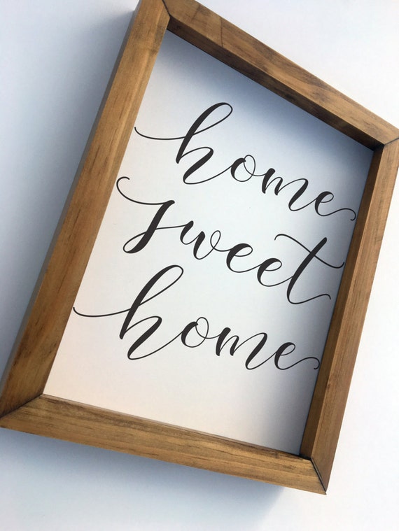 Elegant Cursive Home Sweet Home Art Print Home Decor Wall Art