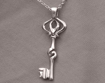 key to my heart pendant - ace of spades handmade in sterling silver