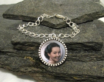 25mm Round Custom Photo Bracelet, Charm Bracelet, Personalized Bracelet