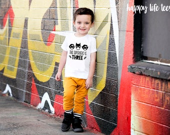 Superhero Birthday Shirt- Superhero Shirt- Super Hero Shirt- Superhero Party - Third Birthday Shirt- 3rd birthday shirt - Superhero three