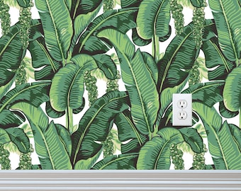 Sample: Banana Leaves Self-adhesive Removable Wallpaper
