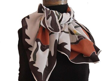 Hand painted crêpe de chine silk scarf
