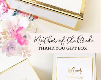 Mother of the Groom Gift from Son Mom Gift Basket Mother of the Bride Gift from Bride Thank You Mom Gift Box (EB3171BPW) EMPTY BOX