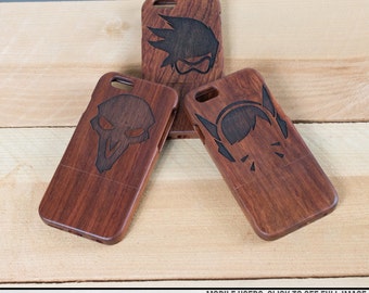 Overwatch Wood Engraved iPhone Case - All Overwatch Characters - iPhone 6/6s - Now with Ana and Sombra